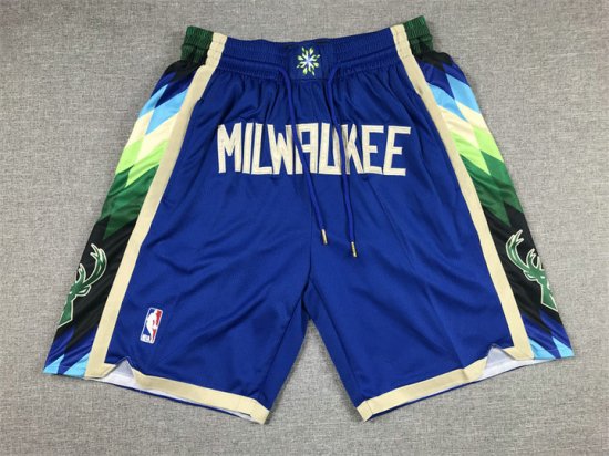 NBA Milwaukee Bucks 22-23 city just don shorts Bleu